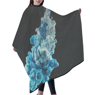 Personality  Abstract Blue And White Flowing Paint On Black Hair Cutting Cape