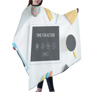 Personality  Tablet PC Screen With Icons Hair Cutting Cape
