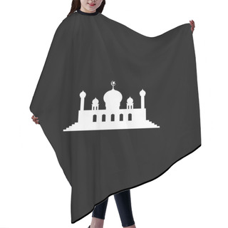 Personality  Mosque Silhouette, Flat Style. Can Use For Art Illustration, Decoration, Wallpaper, Background, Apps, Website, Logo Gram, Pictogram, Greeting Card Or For Graphic Design Element. Vector Illustration Hair Cutting Cape