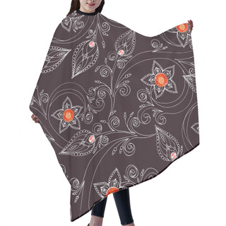 Personality  Seamless Pattern With Flowers, Doodles, And Rubies Hair Cutting Cape