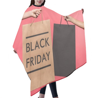 Personality  Women Holding Shopping Bags Hair Cutting Cape