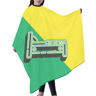 Personality  Bed Green And Yellow Modern 3d Vector Icon Logo Hair Cutting Cape
