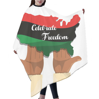 Personality  Hands And Flag With Notice Of Celebrate Freedom Hair Cutting Cape