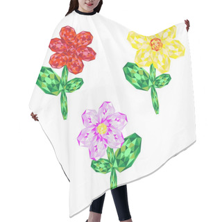 Personality  Set Of Gems Flowers Hair Cutting Cape