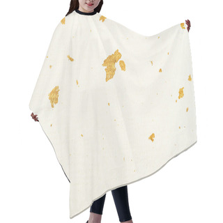Personality  The Paper With Gold Sheet Texture As Background. Hair Cutting Cape
