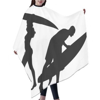 Personality  Vector Silhouette Of A People. Hair Cutting Cape