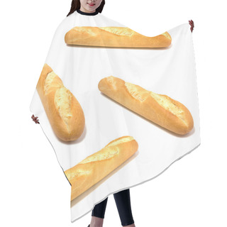 Personality  Baguette Isolated On White Hair Cutting Cape