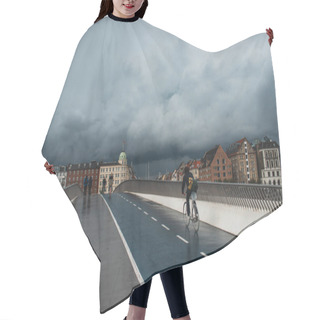 Personality  COPENHAGEN, DENMARK - APRIL 30, 2020: People Walking On Bridge With Urban Street And Cloudy Sky At Background  Hair Cutting Cape