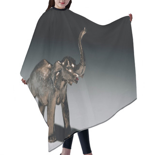 Personality  Golden Toy Elephant With Blood On Tusks On Grey Background, Hunting For Tusks Concept Hair Cutting Cape