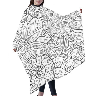 Personality  Abstract Monochrome Floral Background Hair Cutting Cape