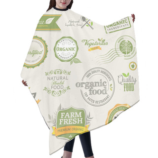 Personality  Labels And Elements For Organic Food Hair Cutting Cape