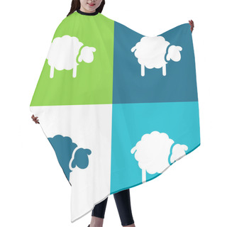 Personality  Black Sheep Flat Four Color Minimal Icon Set Hair Cutting Cape