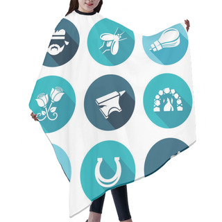 Personality  Forge Icons Set Hair Cutting Cape