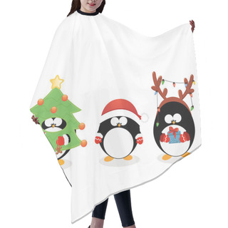 Personality  Christmas Penguin Set Hair Cutting Cape