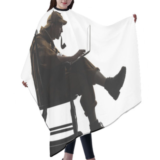 Personality  Sherlock Holmes Silhouette Computing Hair Cutting Cape