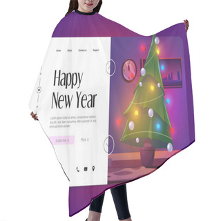 Personality  Happy New Year Cartoon Landing Page, Xmas Eve Hair Cutting Cape