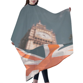 Personality  Flag Of UK Waving In Front Of Big Ben And Westmister Abbey  London  UK Hair Cutting Cape