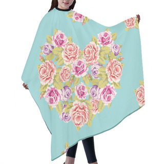 Personality  Seamless Rose Heart Background Hair Cutting Cape