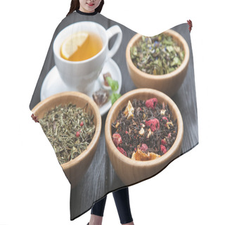 Personality  Cup Of Tea On Dark Background Hair Cutting Cape