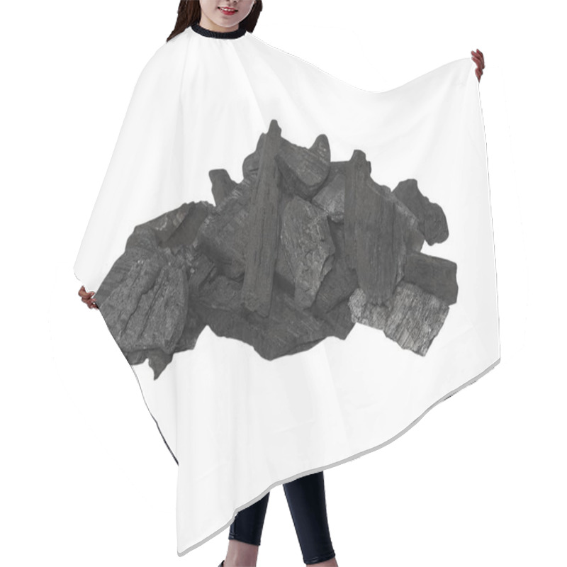Personality  Pile Charcoal Isolated On White Background, Xylanthrax, Wood Coal Hair Cutting Cape