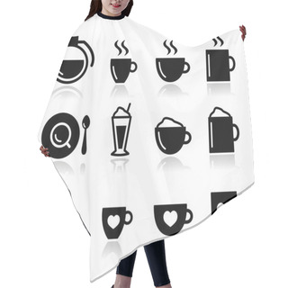 Personality  Coffee Icon Set - Vector Hair Cutting Cape