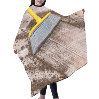Personality  Broom Sweeping Floor Hair Cutting Cape