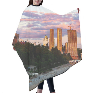 Personality  Sunset Over The City Of Khabarovsk And The River Amur. Hair Cutting Cape