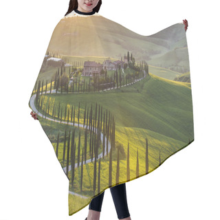 Personality  Panoramic View Of A Spring Day In The Italian Rural Landscape. Hair Cutting Cape