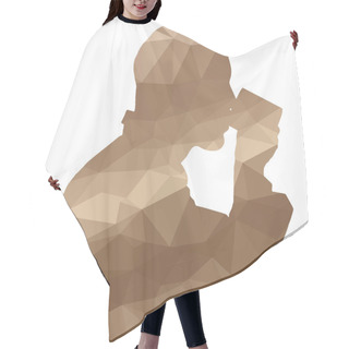 Personality  Low Poly Silhouette Of Man Hair Cutting Cape