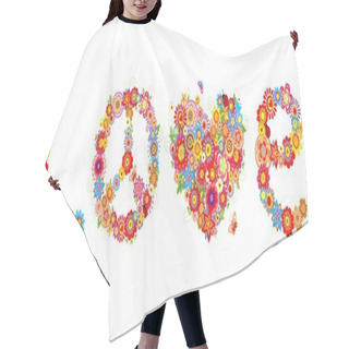 Personality  Hippie Print With Colorful Flowers Hair Cutting Cape