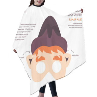 Personality  Purim Story Characters Masks For Kids -can Be Usrd For Kids Activity, Party, Family -vector Hair Cutting Cape