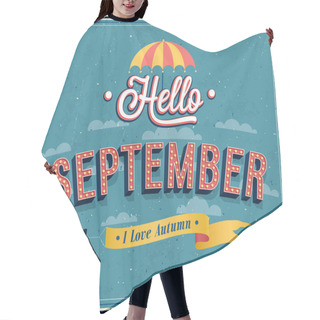 Personality  Hello September Typographic Design. Hair Cutting Cape