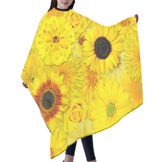 Personality  Yellow Flower Background Hair Cutting Cape