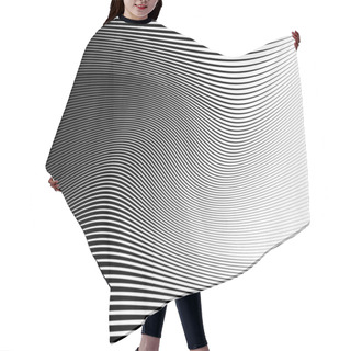 Personality  Black Curved Stripes Hair Cutting Cape