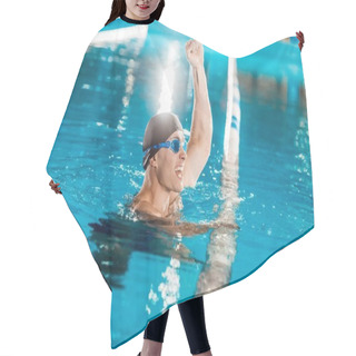 Personality  Swimmer In Competition Swimming Pool Hair Cutting Cape