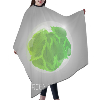 Personality  Illustration Of Green Leaves Hair Cutting Cape