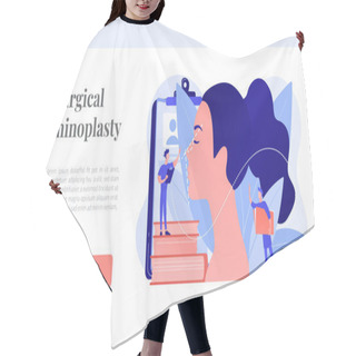 Personality  Rhinoplasty Concept Landing Page. Hair Cutting Cape