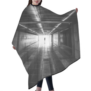 Personality  Silhouette Of Unrecognizable Person And Daylight Ahead In Subway Tunnel Hair Cutting Cape