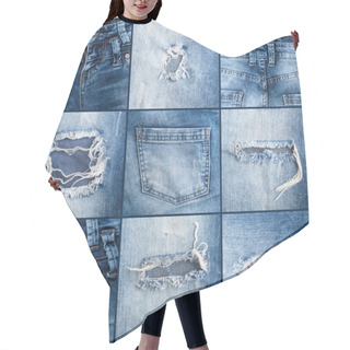 Personality  Denim Jeans Texture Hair Cutting Cape