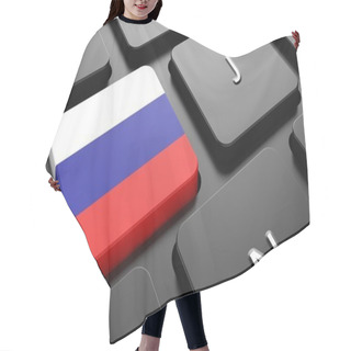 Personality  Russia - Flag On Button Of Black Keyboard. Hair Cutting Cape