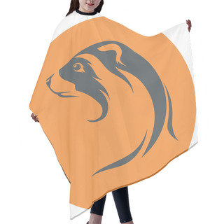 Personality  Ferret Icon And Silhouette. Hair Cutting Cape