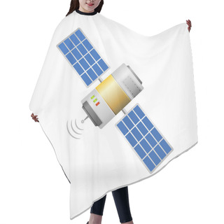 Personality  Isolated Communication Satellite Icon With Solar Cells Hair Cutting Cape