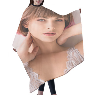 Personality  Young Woman Hair Cutting Cape