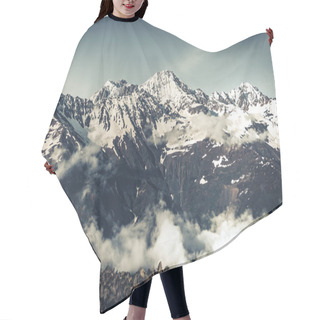 Personality  Panoramic Summer Landscape With Mountain Snow Peak Hair Cutting Cape