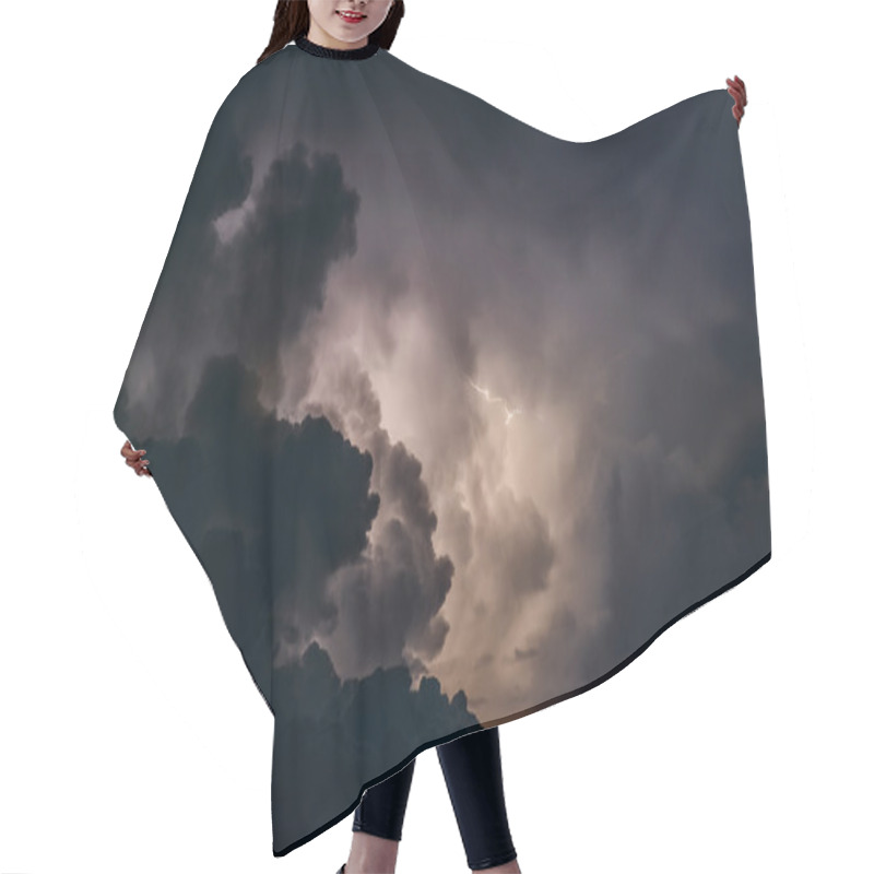 Personality  Stormy Night Sky Over Black Sea Hair Cutting Cape