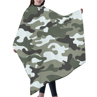 Personality  Picture With A Military Color Of The Ground  Khaki Hair Cutting Cape