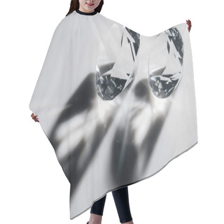 Personality  Shiny Clear Diamonds With Shadows On Grey Background Hair Cutting Cape