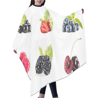 Personality  Collage With Piles Of Various Berries  Hair Cutting Cape