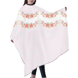 Personality  Seamless Border Pattern With Red Roses Hair Cutting Cape