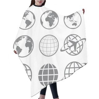 Personality  Earth Globe Icon Set Hair Cutting Cape